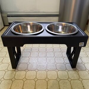 Black Elevated Pet Bowl Stand
